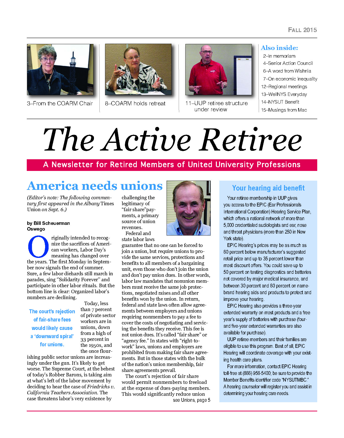 Fall 2015 Active Retiree